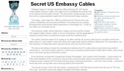 Wikileaks опубликовал 250 000 секретных документов