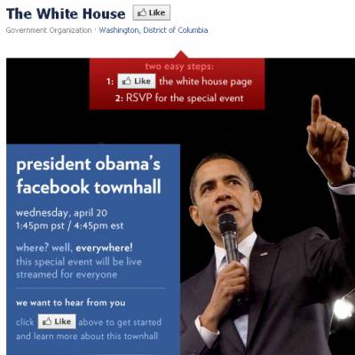 Обама собирает людей на митинг через Facebook