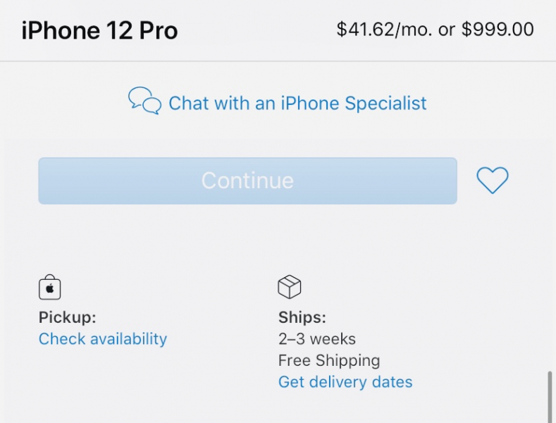 В США моментально раскупили iPhone 12 Pro, а сайт Apple не справлялся с нагрузкой