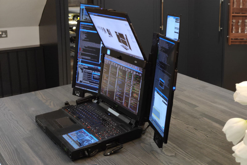 Компания Expanscape показала монструозный ноутбук с 7 экранами