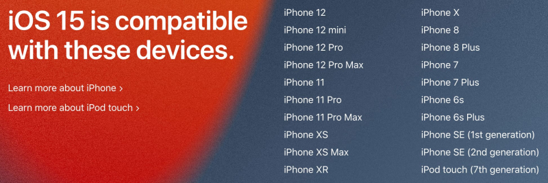 Какие устройства поддерживают iOS 15
