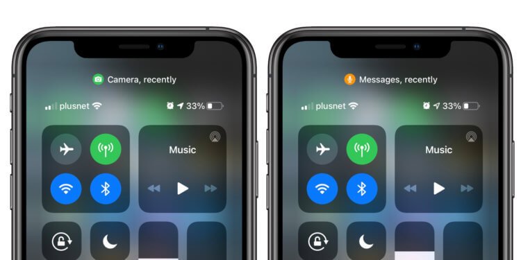 Что означает оранжевая и зеленая точка на экране iPhone в iOS 14 