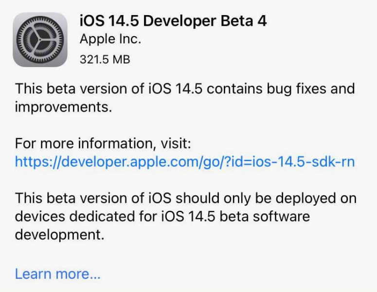Вышла iOS 14.5 beta 4. Ищем, что нового